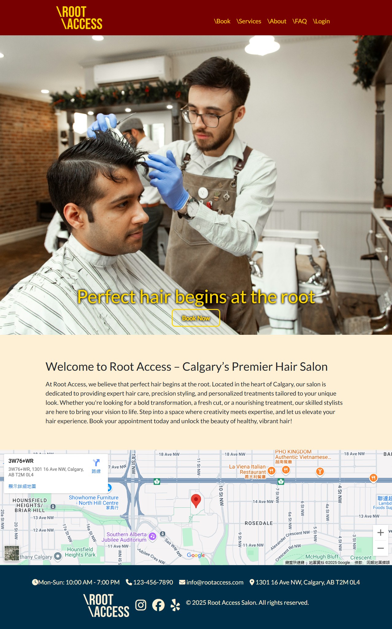 Root Access Hair Salon Website